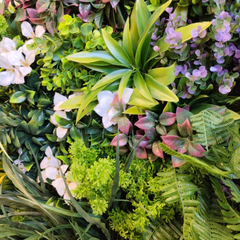 Jardín vertical artificial Indiana en detalle