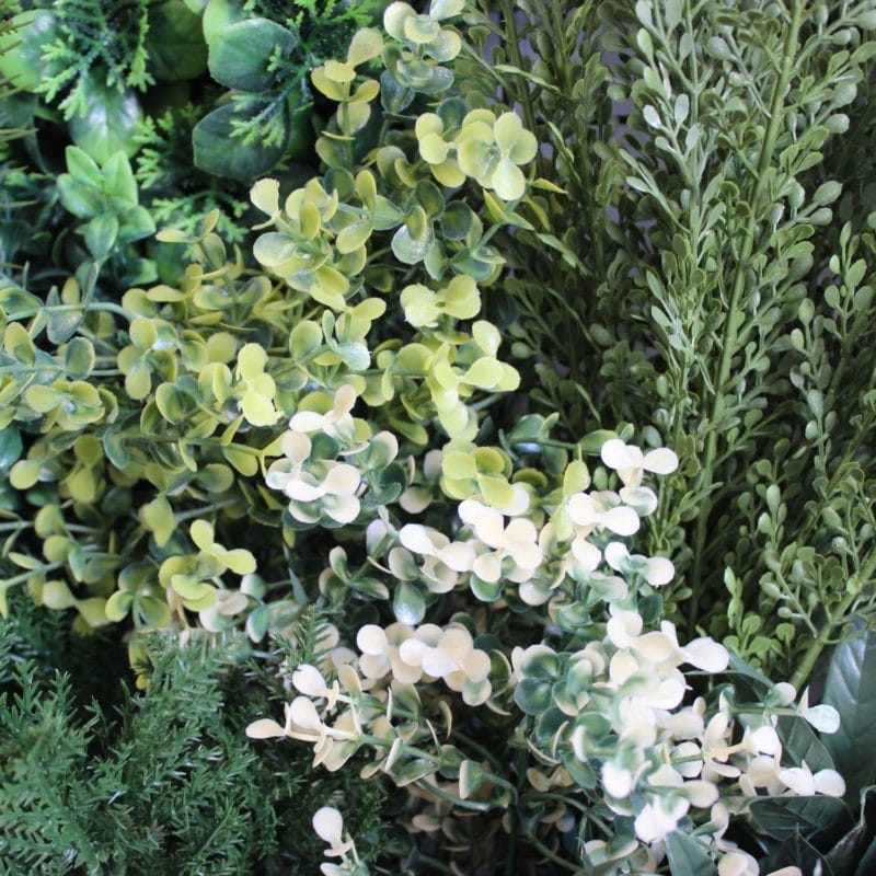 Jardín vertical artificial premium White Winter detalles