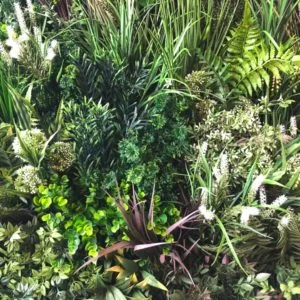 Jardim vertical artificial com detalhes