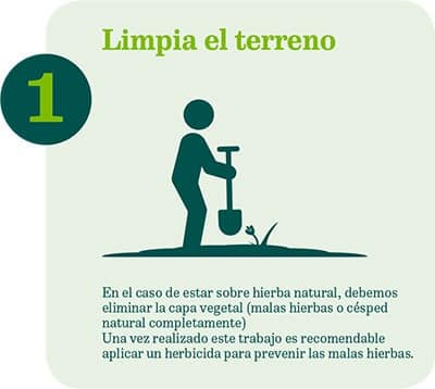 Limpieza del terreno para la instalación de césped artificial