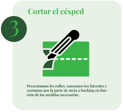 Cortar los rollos de césped artificial