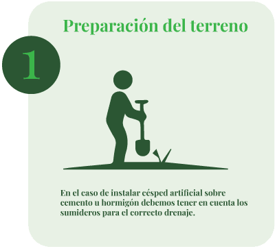 Preparación terreno de instalación pradera artificial