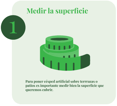 Medir la superficie de colocación del césped artificial