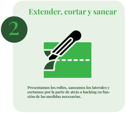 Extender, cortar y sanear el césped artificial