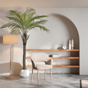 Decoración con árbol palmera artificial