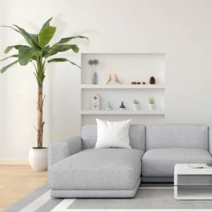 Decoración con árbol platanero artificial