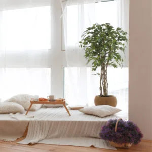 Decoration with artificial eco ficus