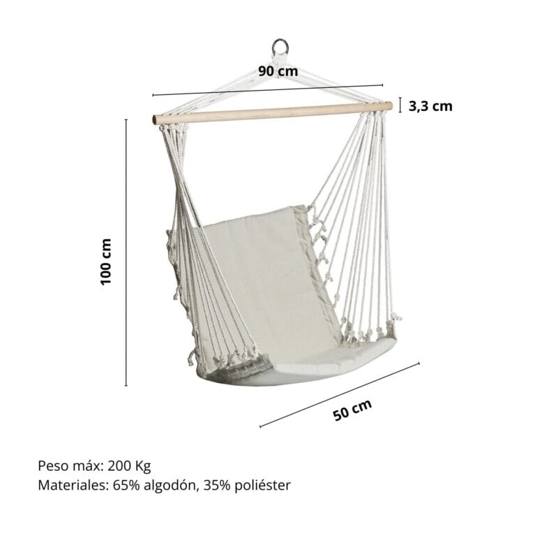Medidas silla colgante Mykonos